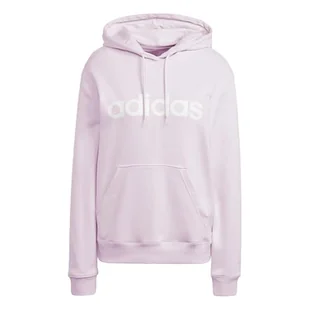 adidas Damska bluza z kapturem Essentials Linear, Przezroczysty różowy/biały, XXS - Bluzy damskie - miniaturka - grafika 1