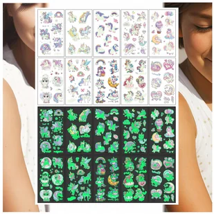 Tatuaże Zmywalne Świecące w Ciemności Jednorożece 10 Wzorów - Zabawki kreatywne Tatuaże Zmywalne Świecące w Ciemności Jednorożece 10 Wzorów - Zabawki kreatywne - miniaturka - grafika 1