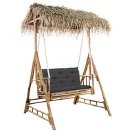 Huśtawki - 2-os. huśtawka ogrodowa, bambus i liście palmy, poduszka, 202cm - miniaturka - grafika 1