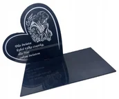 Lampiony i znicze - Podstawka pod znicz SERCE z dedykacją szkło akrylowe UV odporne - miniaturka - grafika 1