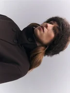 Czapki damskie - Reserved - Opaska ze sztucznego futerka - brązowy - miniaturka - grafika 1