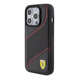 Ferrari FEHCP15LPWAK iPhone 15 Pro 6.1" czarny/black hardcase Perforated Waves Metal Logo - Etui i futerały do telefonów - miniaturka - grafika 2