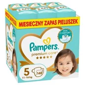 Pieluchy - Pampers Premium Care, Pieluchy jednorazowe, Junior, rozmiar 5, 11-16 kg, 148 szt. - miniaturka - grafika 1