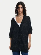 Swetry damskie - Desigual Kardigan Fredericton 24WWJF22 Czarny Relaxed Fit - miniaturka - grafika 1