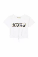 Koszulki dla dziewczynek - Michael Kors t-shirt bawełniany dziecięcy kolor biały - miniaturka - grafika 1