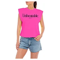 Koszulki i topy damskie - Replay T-shirt damski, 817 Pink Fluo, XS - miniaturka - grafika 1