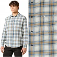 Koszule męskie - Wrangler 1 PKT SHIRT Indigo White bawełniana koszula w kratę REGULAR FIT XL - miniaturka - grafika 1