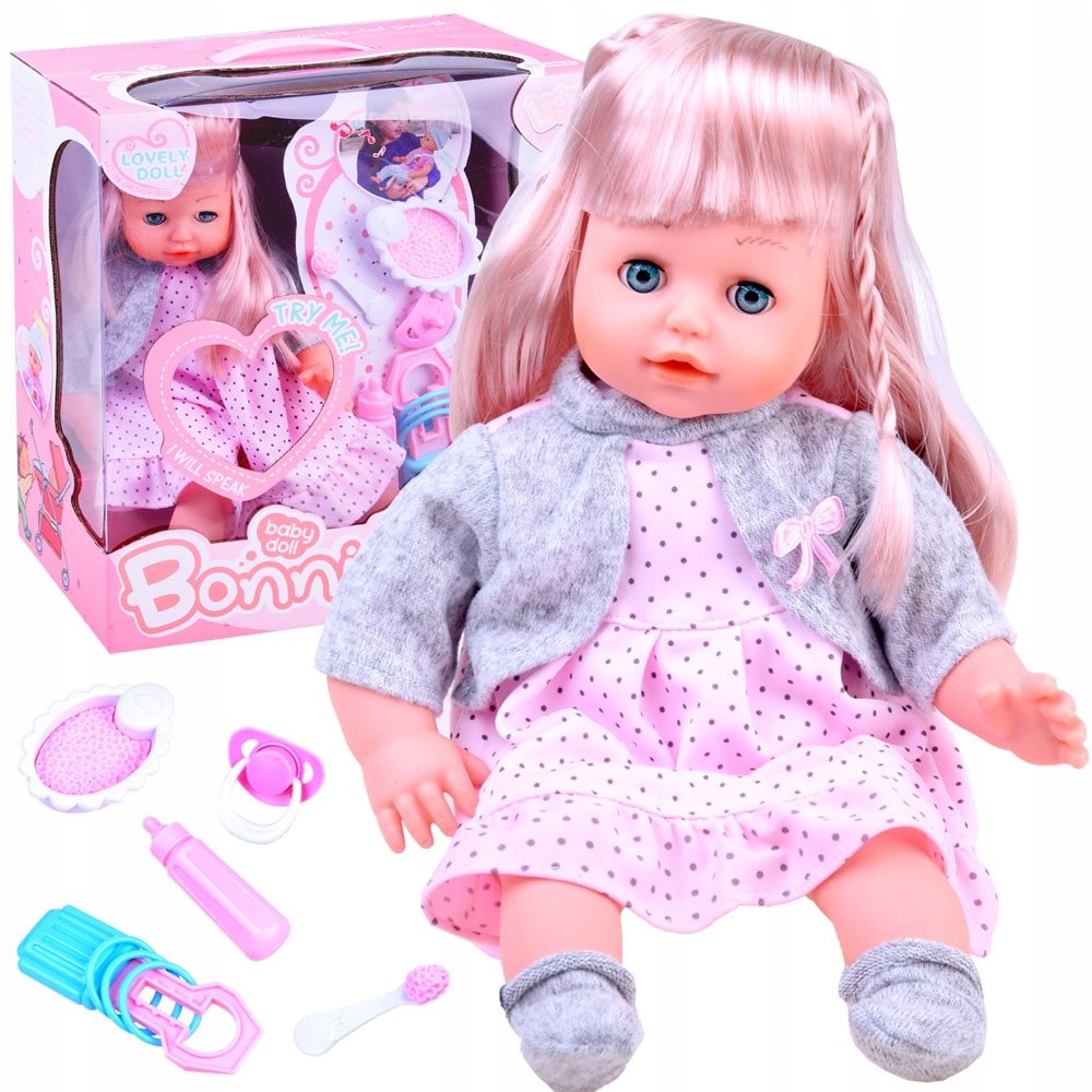 Lalka Agatka Długie Włosy Akcesoria Śmieje Się Płacze Gaworzy Mówi Bobas