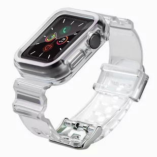 Strap Light Set silikonowa opaska pasek bransoleta bransoletka etui do zegarka Watch 6 44mm / Watch 5 44mm / Watch 4 44mm / Watch SE 44mm czarny - Etui i futerały do telefonów - miniaturka - grafika 1