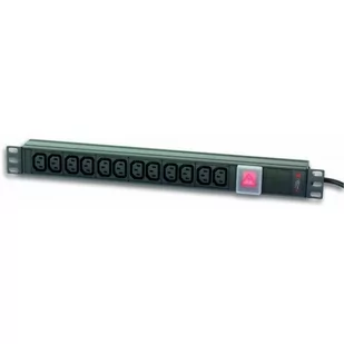Techly Listwa zasilająca rack 19'' 1U do UPS 250V 16A 12x gniazdo C13 wtyk C20 - Listwy zasilające - miniaturka - grafika 1