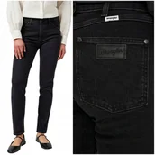 Spodnie damskie - Wrangler PIPER Smokey wysokie czarne damskie spodnie jeansowe W28 L34 - miniaturka - grafika 1