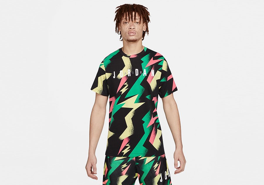 Nike Air Jordan Jumpman Printed Crew Tee Sunset Pulse