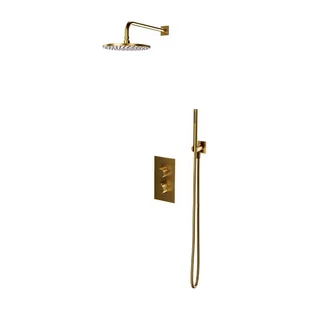 Omnires Contour termostatyczny system prysznicowy podtynkowy złoty szczotkowany SYSCT11GLB 5902539834215 - Baterie podtynkowe - miniaturka - grafika 1