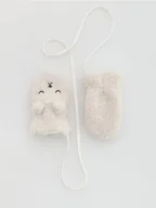 Buciki dla niemowląt - Reserved - Jednopalczaste rękawiczki na sznurku - złamana biel - miniaturka - grafika 1