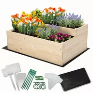 Szklarnie ogrodowe - Skrzynia na warzywa warzywniak grządka drewniany 90x60 ZESTAW EKO / Wamar-Sosenka - miniaturka - grafika 1