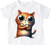 Koszulki dla dziewczynek - dziecięca koszulka ze śmiesznym kotem kotek7 - miniaturka - grafika 1