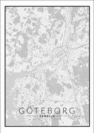 Plakaty - Galeria Plakatu, Goteborg mapa czarno biała, 59,4x84,1 cm - miniaturka - grafika 1