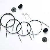 Pasmanteria - żyłka czarna do drutów 50cm KNITPRO obrotowa 360° - miniaturka - grafika 1