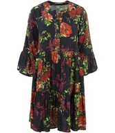 Sukienki - Sukienka z falbanami w kwiaty wiosenna zwiewna-36 - miniaturka - grafika 1