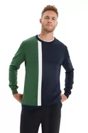 Bluzy męskie - Trendyol Męska bluza z okrągłym dekoltem, wąska bluza z kapturem, zielona, S, ZIELONY, S - miniaturka - grafika 1