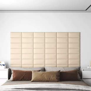 Lumarko Panele ścienne, 12 szt., kremowe, 30x15 cm, tkanina, 0,54 m² - Panele ścienne i boazeria - miniaturka - grafika 1