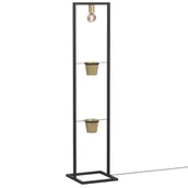 Lampy stojące - Lampa stojąca podłogowa czarna 2 złote kwietniki 1xE27 15W Flores Luminex - miniaturka - grafika 1