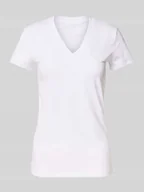 Koszulki i topy damskie - T-shirt z obszyciem ozdobnymi kamieniami z logo - miniaturka - grafika 1