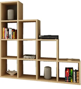 Nowoczesny regał SCHODKOWY na książki półki SACHINO DĄB SONOMA - Pozostałe meble ogrodowe - miniaturka - grafika 1