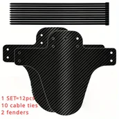 Inne - TEMU Przenośny błotnika do roweru górskiego, prosta instalacja, osłona przeciwdeszczowa do roweru szosowego i górskiego, akcesoria z czarnego włókna - miniaturka - grafika 1