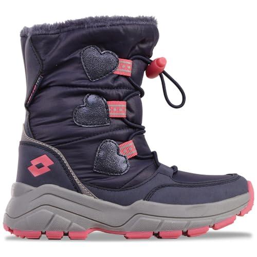 Lotto TRALEIKA TEX K Unisex Kids półdługie kozaki, granatowe/różowe, 25 EU, Navy Pink, 25 EU