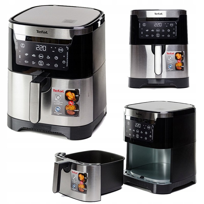 Frytkownica Beztłuszczowa Airfryer Tefal XXL 1400W 6,5L X8 Porcji X2 Komory