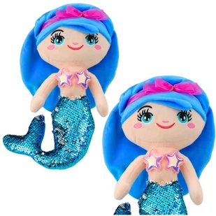 Pluszowa Syrenka Przytulanka Ogon W Cekiny Niebieska 30cm LEAN Toys - Maskotki i pluszaki - miniaturka - grafika 1