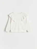 Koszulki dla dziewczynek - Reserved - Bluzka z falbanką - złamana biel - miniaturka - grafika 1