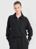 Bluzy damskie - 4F Bluza dresowa oversize nierozpinana bez kaptura damska 4FRSS25TSWSF2150-20S Czarny Roz. S - miniaturka - grafika 1