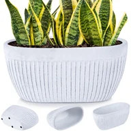 Donice - Doniczka Ceramiczna Biała Osłonka Dekoracyjna Na Rośliny Kwiaty Zioła 26X13 Cm - miniaturka - grafika 1