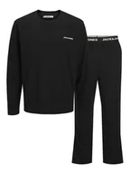 Piżamy męskie - Jack&Jones Piżama Everest 12273632 Czarny Standard Fit - miniaturka - grafika 1