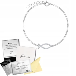 Bransoletka Srebrna RYBA ICHTYS Łańcuszek Prezent 925 DEDYKACJA GRATIS - Bransoletki - miniaturka - grafika 1