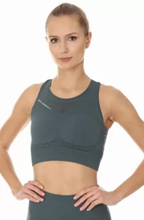 Top sportowy damski Brubeck Gym Crop Top CR10210 zielony - Koszulki sportowe damskie - miniaturka - grafika 1