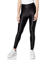 Spodnie damskie - Urban Classics Ladies Highwaist Shiny Metalic Legginsy Damskie Spodnie, czarny, XS - miniaturka - grafika 1