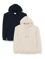 Bluzy męskie - JACK & JONES Męska bluza z kapturem, Granatowy blezer/opakowanie: granatowa marynarka + moonbeam, XXL - miniaturka - grafika 1