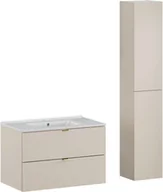 Meble łazienkowe - Zestaw meblowy 80cm z umywalką meblową Lava i szafką wysoką - miniaturka - grafika 1