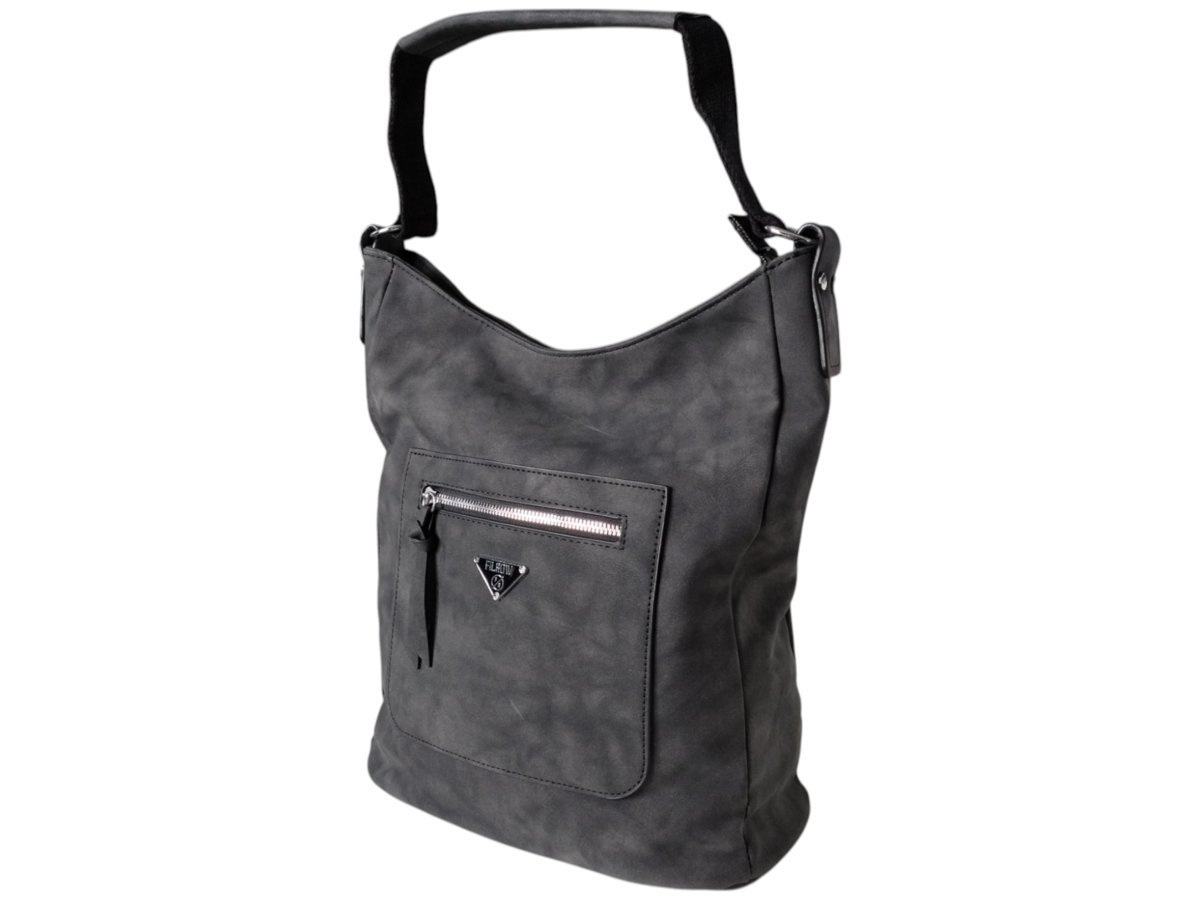 Duża Czarna Torebka Damska Shopperka z Przegrodą Na Ramię Miejska