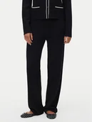 Spodnie damskie - Vero Moda Spodnie dzianinowe Gold 10337637 Czarny Loose Fit - miniaturka - grafika 1