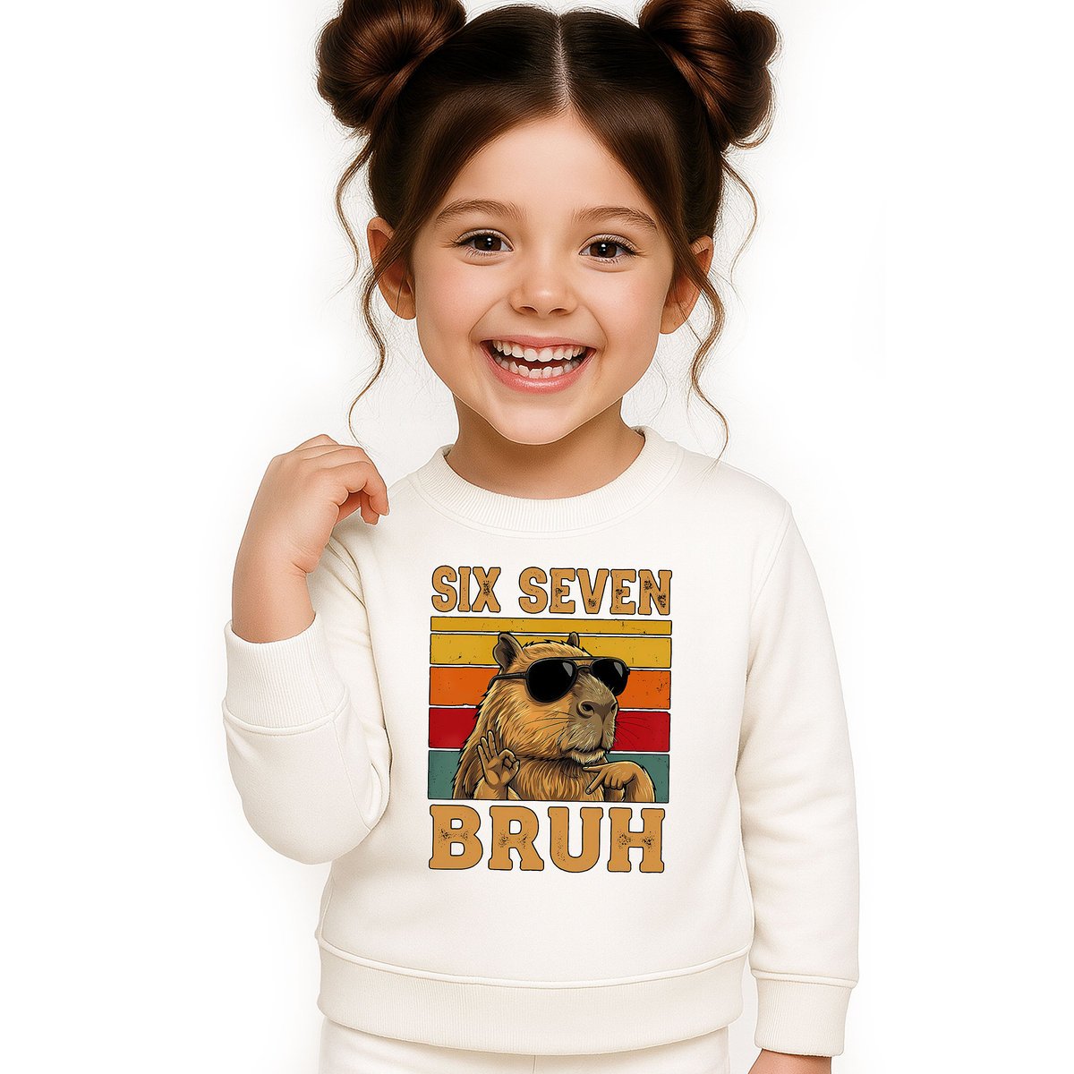 BLUZA DZIECIĘCA 67 SIX SEVEN VIRAL CAPYBARA 104 DLA CHŁOPCA DZIEWCZYNKI