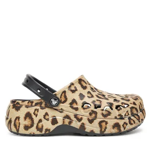 Klapki Crocs BAYA PLATFORM CLOG 208712-0C4 Beżowy - Klapki i japonki damskie - miniaturka - grafika 1