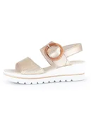 Sandały damskie - Gabor Skórzane sandały w kolorze beżowym na koturnie - miniaturka - grafika 1