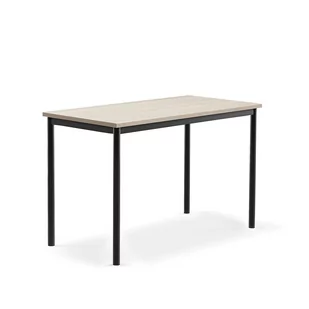 Biurko SONITUS PLUS, 1200x600x760 mm, HPL popielaty, redukcja hałasu, antracyt - Meble do szkół i przedszkoli - miniaturka - grafika 1