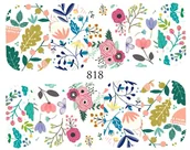 Sztuczne paznokcie i akcesoria - Naklejki wodne na paznokcie KWIATKI, JESIEŃ - 818 - miniaturka - grafika 1