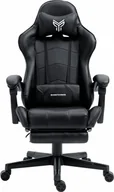 Fotele gamingowe - Fotel Ghost Chairs gamingowy GHOST 17 czarny z podnóżkiem - miniaturka - grafika 1