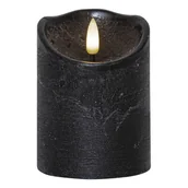 Świece - Świeca LED woskowa FLAMME RUSTIC czarna 10cm - miniaturka - grafika 1